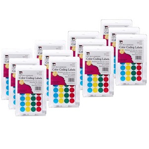 Charles Leonard Self-Adhesive Color-Coding Labels, Assorted Colors, 1000 Per Pack, 12 Packs - 1 of 2