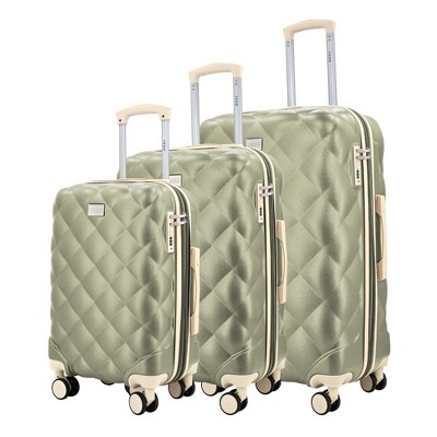 IZOD Fit Lightweight ABS Hard Shell Luggage Set - 3-Piece (20", 24", 28") with 360° Dual Spinner Wheels & Combo Lock