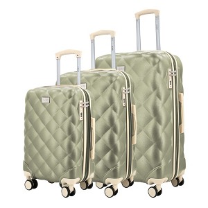 IZOD Fit Lightweight ABS Hard Shell Luggage Set - 3-Piece (20", 24", 28") with 360° Dual Spinner Wheels & Combo Lock - 1 of 4