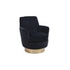 Velvet Swivel Barrel Chair, Comfy Round Accent Armchair with 360° Swivel & Gold Iron Base for Living Room & Bedroom - 4 of 4
