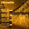 Ollny 306 LED Warm White/Multi Color Icicle Lights (Clear Cable, Plug in, 11 Modes), Connectable up to 3 Sets - 4 of 4