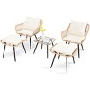 Sapphtopaz Outdoor Patio Furniture Set Wicker Bistro Patio Chairs with Removable Cushion and Ottoman, Round Table for Garden, Terrace - 4 of 4