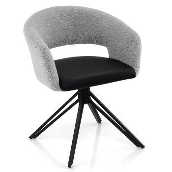 Costway Modern Swivel Accent Chair Armchair w/ Covered Back PU Seat & Steel Legs