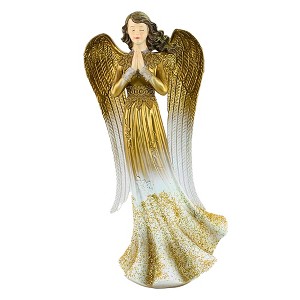 Roman 13.0 Inch Gold Sparkle Angel Religious Spiritual Guardian Figurines - 1 of 3