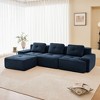117" Corduroy L-Shaped Modular Sectional Sofa with Movable Ottoman, Pearl-Like Piping, Tufted Design, and No Assembly - 2 of 4