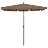 vidaXL Garden Parasol with Pole 82.7"x55.1" Taupe - 2 of 4