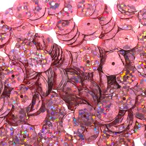 John Bead 450pcs 10mm Rose Flat Round Plastic Loose Sequins Hologram with Hole for DIY Crafts Making Sewing Embroidery Clothes Decoration - 1 of 4