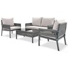 GlasFlength Patio Seating Sets, Seating Set for Modern Patios, Blending Grace with Practical ComfortSleek and Sophisticated, Gray, 48"*24"*30.1" - 3 of 4