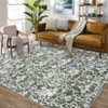 Vintage Floral Printed Washable Area Rugs Non Slip Non Shedding Low Pile Indoor Printed Carpets for Kitchen Bathroom Laundry Nursery Bedroom - 2 of 4