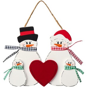 The Lakeside Collection Christmas Personalized Snowman Family Ornament - 1 of 2