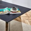 Syemin 63" Side Table, Marble Top, With Metal Stainless Steel Butterfly Legs for Living Room, Silver, 63"*31.5"*30" - 3 of 4
