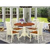 Round Kitchen Table Set with 4 Chairs - 42 Inch Dining Set - Buttermilk Cherry Finish - 2 of 4
