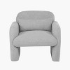 Racxily Stylish Minimalist Teddy Fleece Armchair - Cozy Accent Chair with Pillow,Easy Assembly for Living Room/Bedroom, Gray Teddy Fleece Chair - 3 of 4