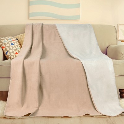 King Size Beige Reversible Waterproof Fleece Blanket