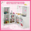 TROPOW Corner Play Kitchen for Kids, Wooden Kitchen Playset w/Cooking Stove,Oven,Sink, Microwave ,Washing Machine Pretend Cooking Toys ,WHITE - 4 of 4