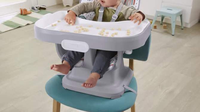 Fisher-Price SpaceSaver Simple Clean High Chair - Rainbow Showers, 2 of 8, play video