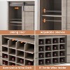Garvee Elegant Farmhouse Wine Bar Cabinet with Sliding Barn Door – 47" Kitchen Coffee Bar with 16 Wine & Glass Racks - 2 of 4