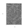 Gray Silver And Charcoal Paisley Washable Indoor Outdoor Area Rug - 3 of 4