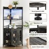 Jojoka Corner Bar Cabinet with Power Outlet and LED Strip,Liquor Cabinet with Storage and Adjustable Shelves for Small Space - 3 of 4