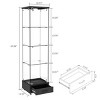INFURNIC Decorative Bookshelf Modern Glass Display Cabinet 1-Door Storage Case with Drawer and 4 Shelves, Black, 16.7"*14.4"*65.8" - 2 of 4