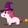 Women's Design By Humans Witch Unicorn Halloween T Shirt By thebeardstudio Racerback Tank Top - 2 of 3