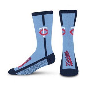 MLB Minnesota Twins Adult Crew Socks: Cushioned Heel & Toe, Knit Midweight Fabric - 1 of 3