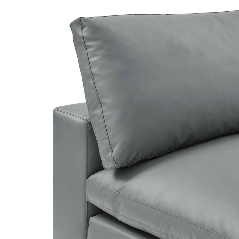 Commix Down Filled Overstuffed Vegan Leather Armless Chair - Modway, 6 of 9