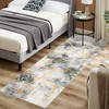 Washable Area Rug Contemporary Abstract Rug for Bedroom with Non Slip Backing Low Pile Soft Marble Printed Floor Carpet - 3 of 4