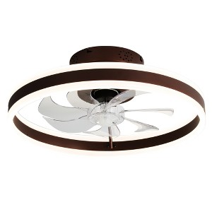 Bella Depot 20" Modern Low Profile Ceiling Fan with Dimmable Light, 6-Speed Reversible with Remote and APP Control - 1 of 4