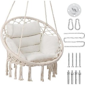 SweDrea Beige Hammock Hanging Swinging Chair with Medium Cushion - 1 of 1