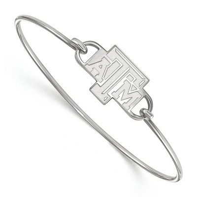 Black Bow Jewelry Sterling Silver Texas A&M Aggies NCAA Bangle Bracelet 7 Inch