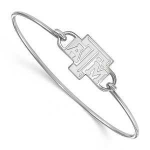 Black Bow Jewelry Sterling Silver Texas A&M Aggies NCAA Bangle Bracelet 7 Inch - 1 of 3