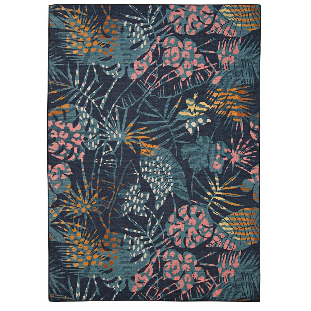  Melling Washable Outdoor Rug Navy/Gold