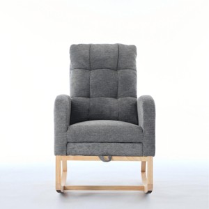 GlasFlength Accent Chairs Modern Rocking Chair Armchair Lazy Chair Sofa Chair Reading Chair for Living Room, Gray, 29.5"*24.8"*40.9" - 1 of 4