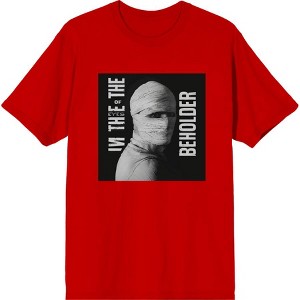 "In The Eyes of the Beholder" Album Cover Bandaged Face Adult Crew Neck Short Sleeve Tee - 1 of 2