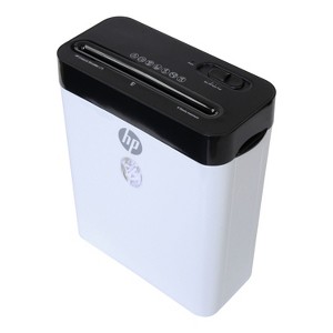 HP Inc. LC8 8-Sheet Crosscut Manual-Feed Paper Shredder with Basket, White (91011B) - 1 of 4
