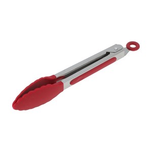 Unique Bargains Serving Tongs Lace Silicone Head Food Tong 7-Inch Dishwasher Safe Stainless Steel Silicone 1Pcs - 1 of 3