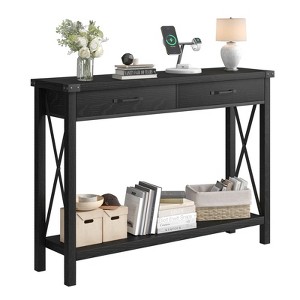 Whizmax Entryway Table, Hallway Table for Entryway, Farmhouse Console Table with Drawers, Wood Sofa Table for Living Room, Foyer - 1 of 4