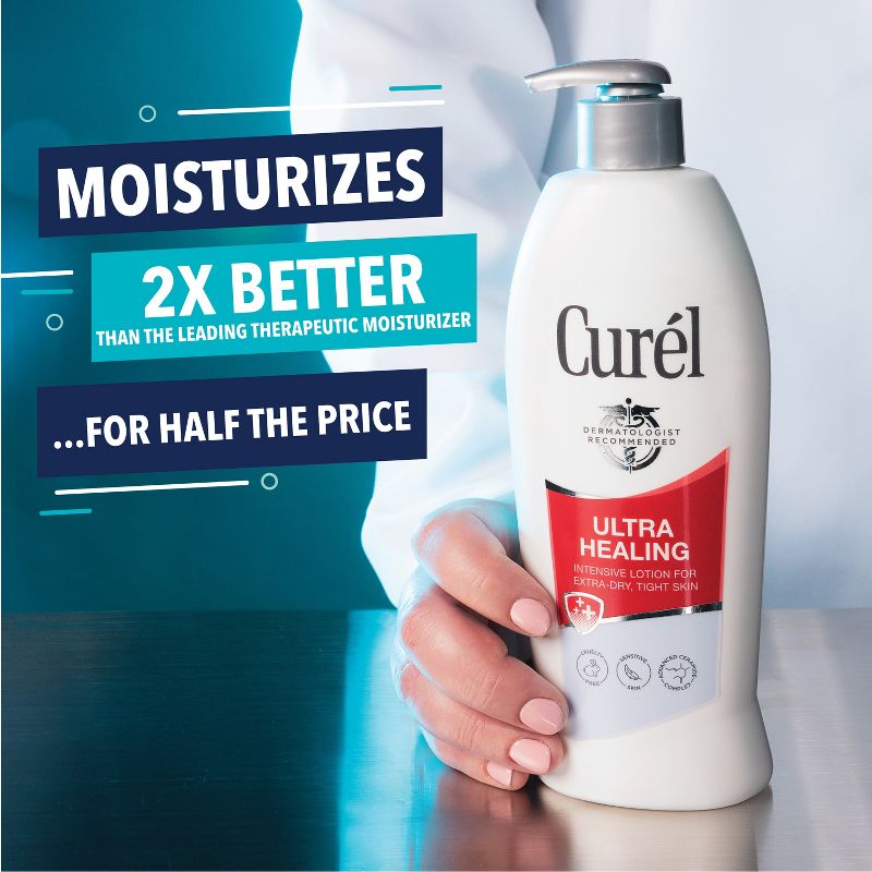 Curel Ultra Healing Hand and Body Lotion, Moisturizer For Dry Skin, Advanced Ceramide Complex Unscented - 20 fl oz, 6 of 9