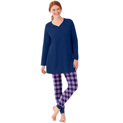 evening blue pink plaid