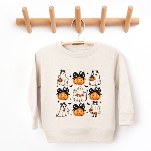 Ghost And Pumpkin Coquette - Toddler Graphic Sweatshirt - 1 of 4