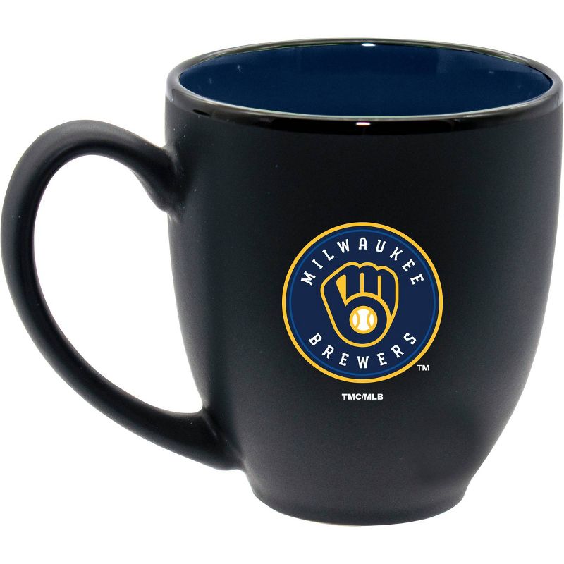 MLB Milwaukee Brewers 15oz Inner Color Black Coffee Mug, 1 of 4