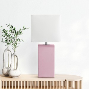 21" Monaco Avenue Modern Leather Table Lamp - Elegant Designs - 1 of 4