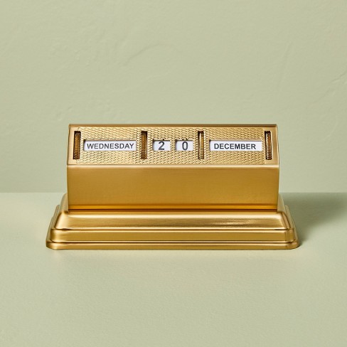 Brass Perpetual Desktop Calendar Antique Finish - Hearth & Hand™ With  Magnolia : Target