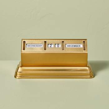 Brass Perpetual Desktop Calendar Antique Finish - Hearth & Hand™ with Magnolia