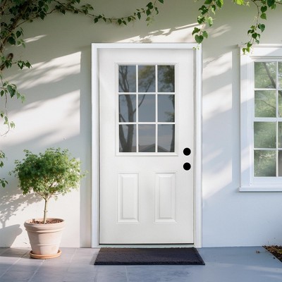 Professional Manufacturer Right Hand Inswing Low-E Glass 6-Lite 3/4 Lite Fiberglass Front Door Classic Design Exterior Entrance Door