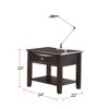 Rectangular Wood End Table with 1 Drawer, Open Shelf, and Metal Pull for Living Room or Family Room Spaces - 2 of 4
