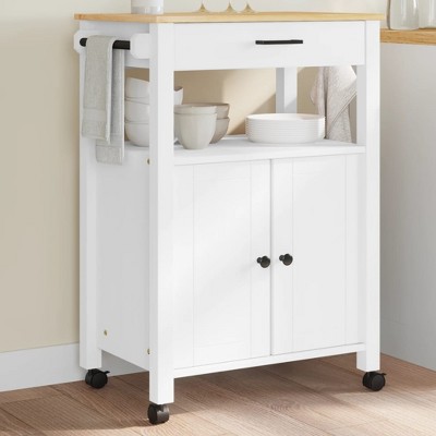vidaXL Kitchen Trolley MONZA 23.6 in.x15.7 in.x35.4 in. Solid Wood Pine