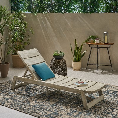 Acacia Wood Patio Chaise Lounge -Slat Paneling, Patio Accent Chair, Sleek Exotic Adjustable Outdoor Recliner Chair -Christopher Knight Home