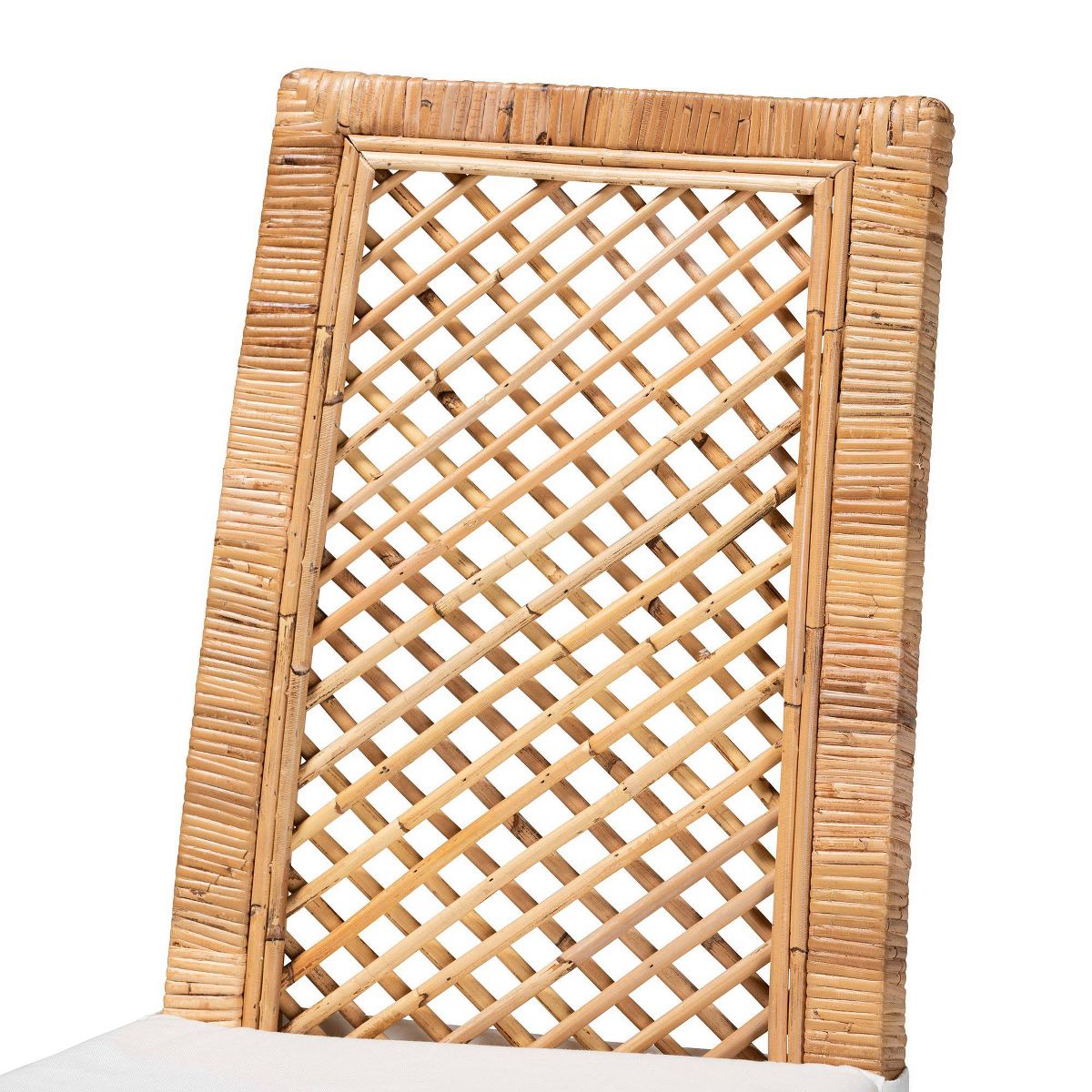 2pc Argos Rattan and Wood Dining Chair Set Natural/Brown - bali & pari: Tropical Craftsmanship, Plush Comfort - thumbnail 4